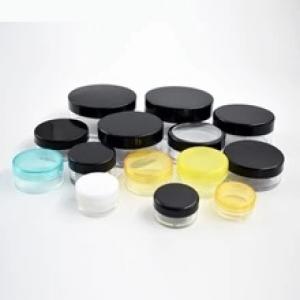 stock Cosmetic Containers Makeup Jars Plastic eyeliner Lip Balm 3 Gram Clear Lid
